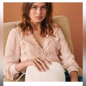 Sezane mirta nude blouse. Size 4 (FR 36). Brand new with tags.